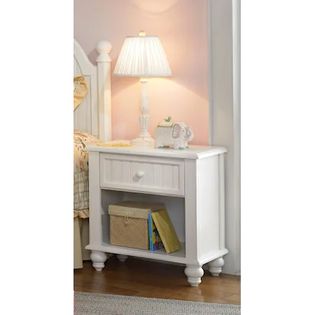 Nightstand with Drawer and Shelf